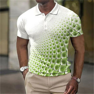 Nouveau polo pour hommes 2023 été rayures à manches courtes t-shirts décontracté affaires bouton hauts t-shirt mode polos homme vêtements - Product Image 3
