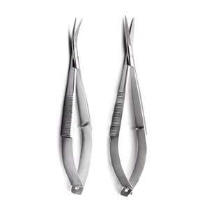 Tijeras de resorte de precisión quirúrgica hoja curva Dall acabado oftálmico Castroviejo soporte de aguja tijera de acción de resorte - Product Image 5