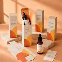 Caja de Embalaje Personalizada para Suero de Vitamina C, Cartón Plegable Impreso para Botella con Gotero de 30 ml, Marca Privada, Proveedor Mayorista OEM