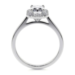 Anillo de compromiso de moissanita blanca con corte de esmeralda de Plata de Ley 925, anillo de compromiso de moissanita con corte de Esmeralda personalizado - Product Image 2