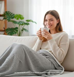 Manta Térmica para Cama 150x200cm, Textura de Mariposas, 100% Poliéster Suave, Acolchada, para Cama y Sofá, Gris, Rosa, Verde, Beige - Product Image 5