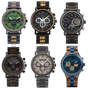 Montres de luxe pour hommes, style militaire, à quartz, avec cadran en verre de 48 mm, bracelet en acier inoxydable et en cuir, logo personnalisable - Product Image 1