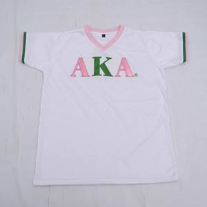 Camiseta Blanca con Cuello en V, Bordado de Cresta, Algodón y Spandex, Transpirable, Logotipo Personalizado, Manga Corta, Casual, Floral/Unicolor, Formal, Verano - Product Image 1