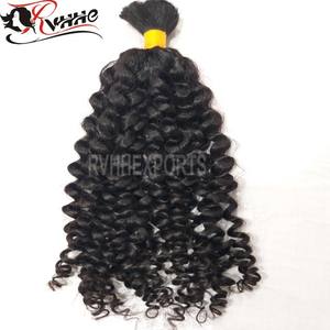 Couleur noire naturelle bouclée super en vrac 100% cheveux humains vierges bruts - Product Image 5