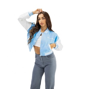 Veste universitaire personnalisée en gros pour femmes, veste universitaire respirante en chenille brodée personnalisée, veste universitaire à lettres - Product Image 5