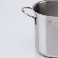 Ensemble de casseroles classiques de 16 cm en acier inoxydable AISI 430 écologique, poli miroir, multifonction, 2 poignées latérales, 1 couche, induction