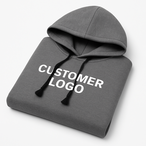 เสื้อฮู้ดผู้ชายผ้าคอตตอนผ้าโพลีเอสเตอร์หนาลายเรียบใส่ได้ทั้งชายและหญิงเสื้อมีฮู้ดขนาดใหญ่พิเศษโลโก้ออกแบบได้ตามต้องการ - Product Image 1