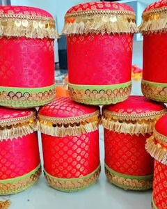 Boîte à Ladoo en acier décorative de luxe, boîte cadeau de mariage indienne, boîte à dragées pour fête festive, boîte à bonbons Shagun pour Diwali Holi Lohri - Product Image 2