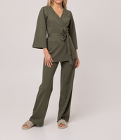 Chemisier Cache-Cœur Décontracté de Qualité Supérieure en Coton, Polyester et Spandex, Uniformes de Spa, Tunique de Salon de Beauté à Col en V avec Logo Personnalisé