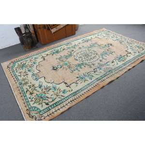 Alfombra de 5.3x9.4 pies, Alfombra Vintage, Alfombra Oriental de Lana Azul Turca - Product Image 4