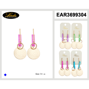 Pendientes colgantes de aleación chapados en plata de Linda Fashion, pendientes triangulares con piedras para mujer, 120 - Product Image 5