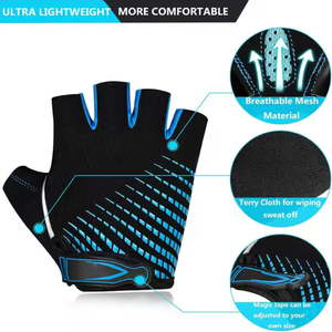 Guantes de Ciclismo Transpirables de Medio Dedo con Almohadilla de Gel Antideslizante, Ligeros, Flexibles y Amortiguadores, Diseño Personalizable para Bicicleta - Product Image 2