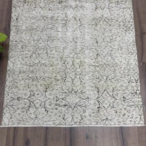 Tapis turc à accents turcs 3,5x6,6 pi (106x201 cm), tapis vintage gris à pois - Product Image 2