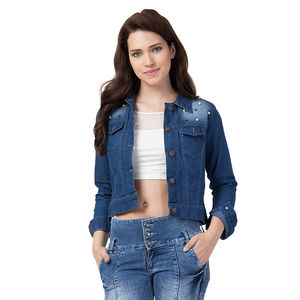 Vestes en jean pour femmes personnalisées, manches longues, style streetwear, vestes en jean fabriquées au Pakistan, veste en jean pour femmes respirante - Product Image 4