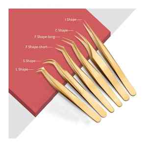 Venta al por mayor HEXA CARE HEX-1-19 Acero inoxidable Belleza Cosmética Herramientas Extensión de pestañas Pinzas de volumen Punta de fibra Punta puntiaguda - Product Image 1