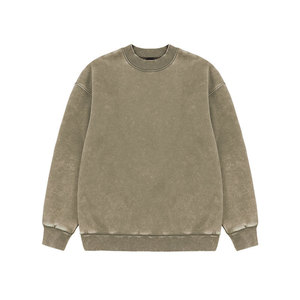 เสื้อฮู้ดคอกลมผ้าคอตตอนสีเรียบแบบวินเทจสำหรับทั้งชายและหญิง - Product Image 1