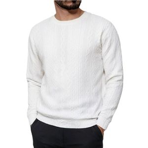 OEM Conception de logo personnalisé transfrontalier automne nouveaux hommes hauts à manches longues col rond hommes jacquard bas chemise sweat-shirt - Product Image 3