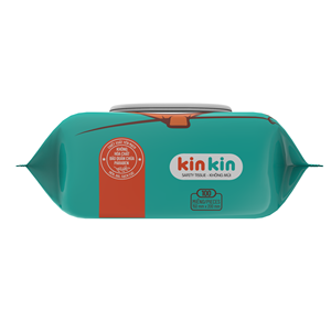 Lingettes humides écologiques Kinkin, 100 pièces, non tissées, pour bébés, fabriquées au Vietnam. - Product Image 1