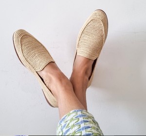 Women Shoes Raffia Loafers Moroccan Handmade <b>Flats</b> - Product Image 1