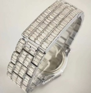Hip Hop de lujo Bling Ice out Reloj para hombre Iced Diamond Impermeable Plata Colorido Diamantes simulados completos - Product Image 6