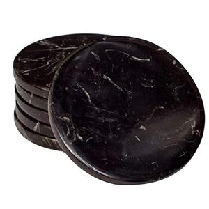 Juego de dos posavasos de porcelana con acabado esmaltado de aspecto elegante, forma redonda, para decoración de mesa de comedor, para tazas de café, cerveza, vino, para el hogar. - Product Image 6