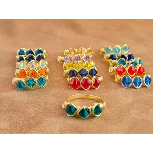 Vibrant <b>Crystal</b> Rings Gold Plated Stylish Resale Collections Perfect Accessory - Product Image 1