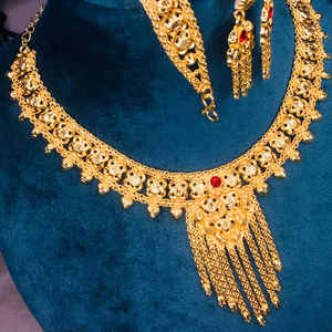 2024 conjunto de moda Vintage italiano chapado en oro de 24 quilates incluye collar diseñado en EE. UU. peine anillo de dedo fabricante indio cobre - Product Image 1