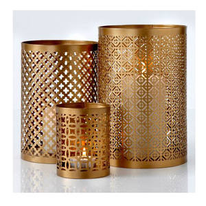 Exclusive Design With Mesh Metal <b>Candle</b> <b>Holder</b> <b>Black</b> and Gold Finished Customized Size for Lighting Home Decoration Wedding Deco - Product Image 3