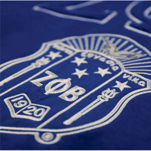 Sudadera con capucha con logotipo personalizado 60% algodón 40% poliéster 350 GSM polar chenilla bordado azul real ZPB - Product Image 3