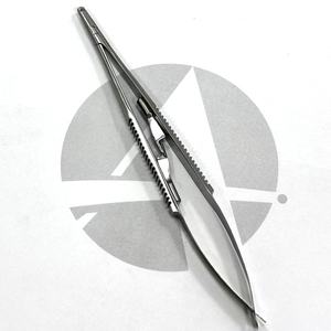 Pinza de Acero Inoxidable Castroviejo con Bloqueo de 5.5 Pulgadas, Herramienta de Precisión Duradera para Piercings Labret de 1.2mm y 1.6mm, Arte Corporal - Product Image 1