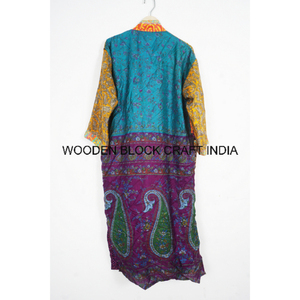 Robe kimono longue en satin de soie bohème à manches longues pour femmes, respirante, avec cordon de serrage, pour mariage, fête, spa à domicile - Product Image 5