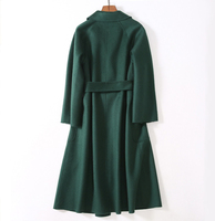 Ceinture classique taille vert laine Long manteau Style minimaliste vêtements d'extérieur chauds manteaux de laine col rabattu chaud laine vestes de mode