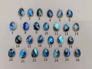 Collier pendentif en or labradorite à facettes Long bijoux en labradorite naturelle élégant collier de pierres précieuses grises - Product Image 3