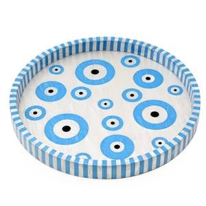 Plateau décoratif de luxe en incrustation de nacre pour salle à manger et décoration intérieure - Product Image 3