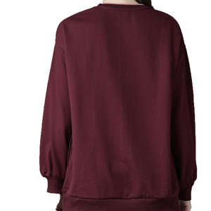 Sudadera de cuello redondo recortada de gran tamaño con diseño personalizado Sudadera con capucha y sudadera de mujer de algodón de talla grande - Product Image 5