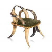 Chaise en corne de bœuf antique authentique, confortable et résistante, corne de vache polie naturelle pour chambre à coucher ou hôtel