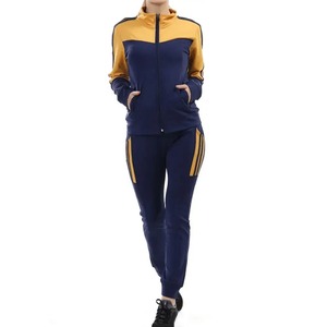 Sweat-shirt à motif solide en coton personnalisé pour femmes et survêtement d'hiver deux pièces ensembles de bas actifs pull à col rond - Product Image 5