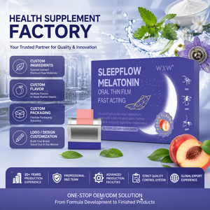 Tiras Orales de Melatonina Peach de Acción Rápida <span class=keywords><strong>para</strong></span> el Sueño, 30 Películas Individualmente Envueltas, Ingredientes y Sabor Personalizados - Product Image 1