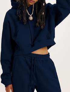 Conjunto de Top corto con capucha para mujer personalizado de alta calidad elegante y de lujo a la moda para ropa informal y de viaje para uso diario - Product Image 4