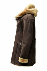 Chaqueta de Invierno de Piel de Oveja Genuina para Mujer, Corte Entallado, Cierre Largo con Cremallera, Cuello de Piel, con Proceso de Esquilado - Product Image 4