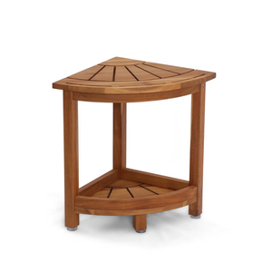 Banco de esquina de madera maciza de Acacia impermeable moderno para cocina al aire libre baño sala de estar Almacenamiento de pies afeitado lavado de piernas - Product Image 2