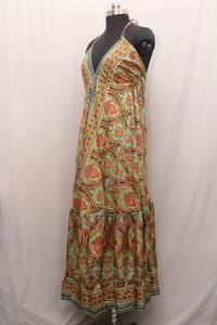 Nueva llegada última espalda descubierta completa vacaciones de verano caliente bohemio sólido hasta el suelo con cuello en V Maxi vestido de vacaciones - Product Image 4