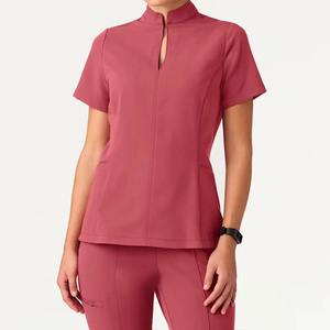 Ensembles d'uniformes médicaux pour femmes personnalisés col montant fermeture crochet tissu tissé de haute qualité pour soins infirmiers et chirurgie OEM logo personnalisé - Product Image 2