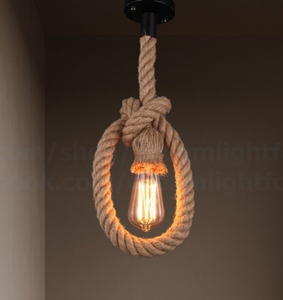 Corde de chanvre Suspension avec noeud Éclairage nautique Corde de Manille Cordon de lampe Corde de jute Lumière à la main Stand Lampe de haute qualité - Product Image 1