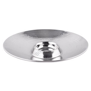 Modern Stainless Steel Hammered Serving Platter Chip & <b>Dip</b> Style - Product Image 1