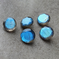 Pierres précieuses de labradorite bleue naturelle AAA+ taillées, facettées, calibrées, traitées thermiquement, certifiées NGTC, petites quantités, tailles personnalisées disponibles