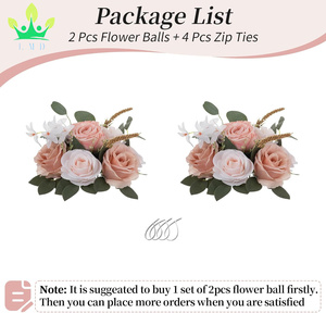 Fiori artificiali palla matrimonio centrotavola rosa polverosa per la tavola di seta baciare Bouquet accordi per la festa decorazione per la casa - Product Image 6