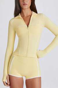 2025 Top meilleure qualité vêtements de sport ensemble femmes Sport personnalisé Fitness porter taille haute short avec veste Fitness Yoga porter ensemble vêtements - Product Image 6