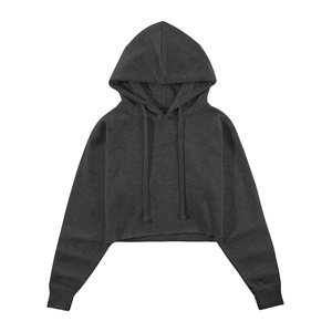 Haut court à capuche pour femmes, sweat-shirt à capuche personnalisé de haute qualité, jersey doux, polaire, brodé, design grande taille pour la saison d'automne, vente en gros - Product Image 5