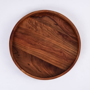 Ensemble de plateaux en bois le plus vendu de couleur marron naturelle avec une forme rectangulaire unique et un design chic parfait pour se divertir - Product Image 3